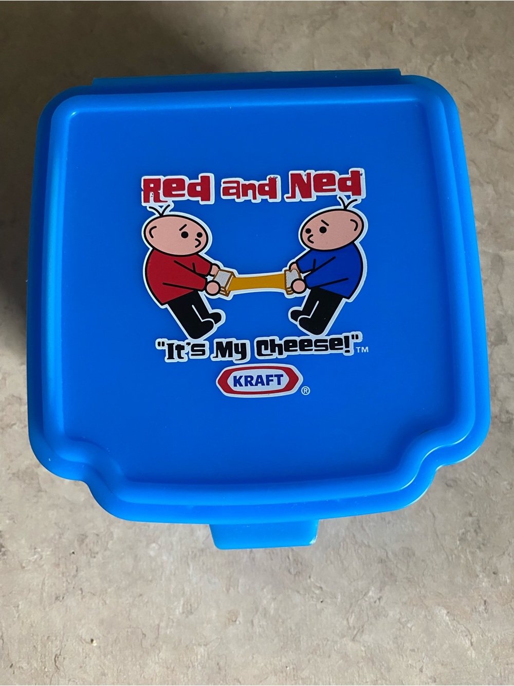 Vintage Kraft Cheese Singles Container Red and Ned Its My Cheese Promo Blue Box